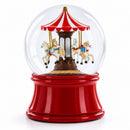 Whirling Carousel Wind-up Spinning Horses Musical Water Globe