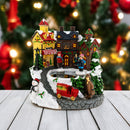 Animated Winter Village Skating Christmas Figurine - Rotating Town Music Box