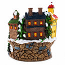 Animated Winter Village Skating Christmas Figurine - Rotating Town Music Box