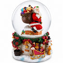 Santa's Chimney Adventure Musical Water Snow Globe