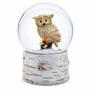 Owl Perched on Tree Branch Musical Water Snow Globe