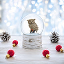 Owl Perched on Tree Branch Musical Water Snow Globe