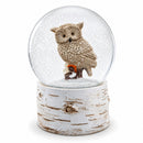 Owl Perched on Tree Branch Musical Water Snow Globe