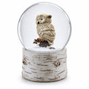 Owl Perched on Tree Branch Musical Water Snow Globe