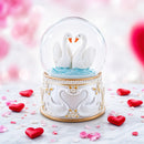 Romantic Swan Spinning Musical Water Snow Globe