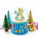 Teddy Bear on Rocking Horse Baby Boy Musical Water Snow Globe