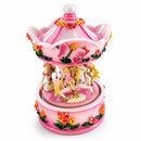 Pink Fairy Floral Carousel Musical Figurine