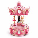 Pink Ballerina Carousel Rotating Musical Figurine