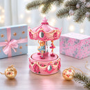 Pink Ballerina Carousel Rotating Musical Figurine