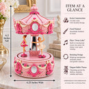Pink Ballerina Carousel Rotating Musical Figurine