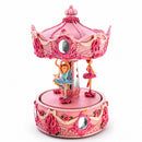 Pink Ballerina Carousel Rotating Musical Figurine