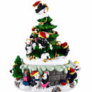 Animated Musical Penguin Christmas Tree Figurine - Rotating Music Box