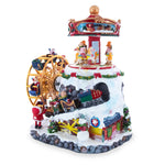 Whirling Ferris Wheel Village: Musical Christmas Figurine with Rotating Motion