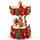 Santa's Merry Carousel Ride Spinning Musical Figurine