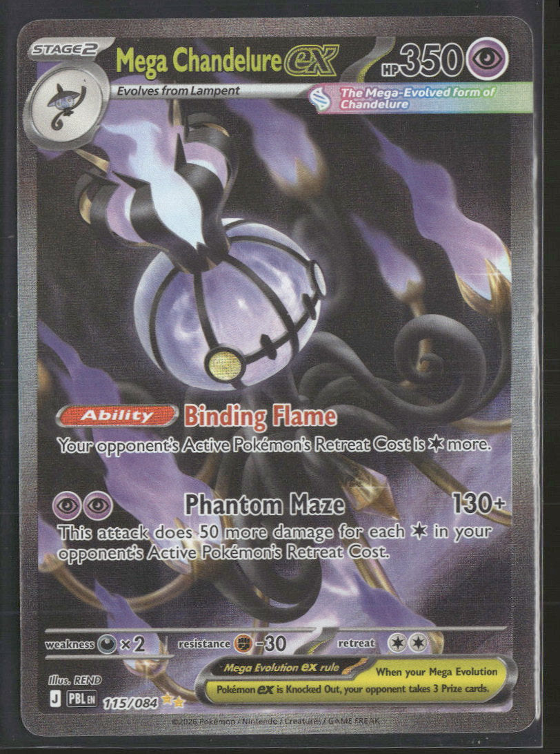 Mega Chandelure ex - Pitch Black - 115/084 - Near Mint