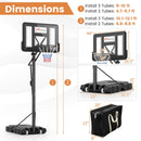 Portable Basketball Hoop with 4.6 to 10 Feet 10-Level Height Adjustable