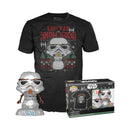 PREORDER (Estimated Arrival Q1 2024) Funko Pop & Tee: Star Wars - Holiday Stormtrooper *Metallic* Adult Boxed Pop! T-Shirt & Pop! Spastic Pops 