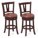 Set of 2 Counter Height Swivel Barstools with High Backs and Footrests