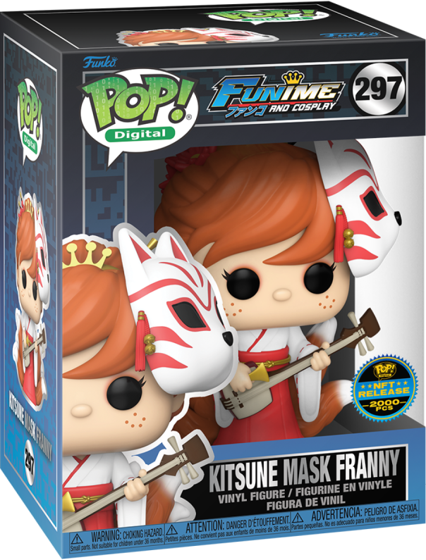 PREORDER (Arrival Q4 2024) FUNKO PRESENTS FUNIME AND COSPLAY SERIES 1 [Physical Item Only]: Pop! Digital NFT Release LE2000 [Legendary] KITSUNE MASK FRANNY #297