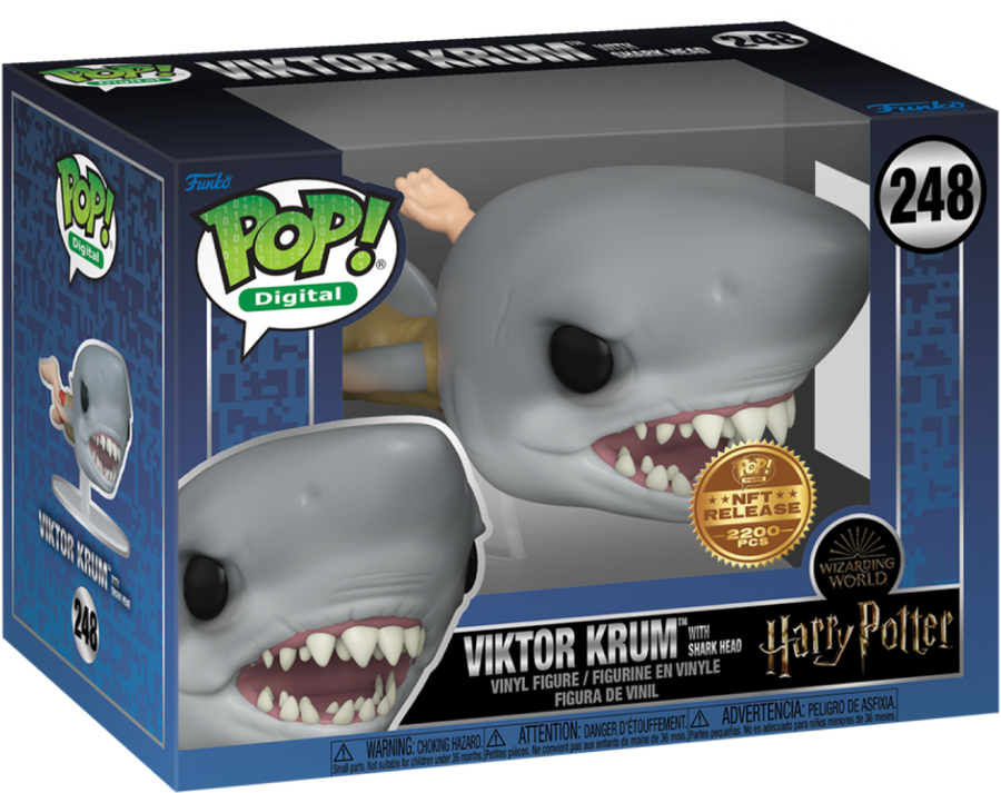 PREORDER (Arrival Q3 2024) HARRY POTTER X FUNKO SERIES 1 [Physical Item Only]: Pop! Digital NFT Release LE2200 [Legendary] Viktor Krum with Shark Head #248