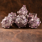 Weird West Wasteland Hollow Metal Dice Set - Purple and Silver