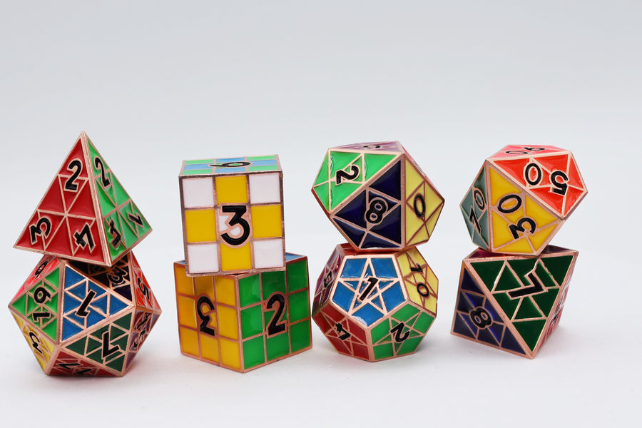 Puzzle Cube: Copper - Metal 8 piece Dice Set