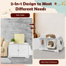 Large Wooden Cat Litter Box Enclosure with the Storage Rack
