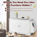 Large Wooden Cat Litter Box Enclosure with the Storage Rack
