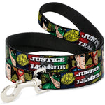 Dog Leash - JUSTICE LEAGUE Logo/4-Superhero Panels Pop Art