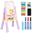 Kids Height Adjustable Double Side Magnetic Art Easel-Purple