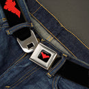 Nightwing Logo Full Color Black Red Seatbelt Belt - Nightwing Logo Black/Red Webbing