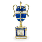 1895 Blue Serpent Clock Royal Imperial Easter Egg 7 Inches