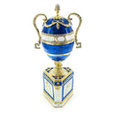 1895 Blue Serpent Clock Royal Imperial Easter Egg 7 Inches