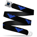 Nightwing Logo Full Color Black Blue Seatbelt Belt - Nightwing Logo Black/Blue Webbing