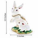 Bunny Family Jeweled Trinket Box Figurine