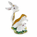Bunny Family Jeweled Trinket Box Figurine