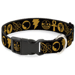 Plastic Clip Collar - Black Adam Justice Society Icons Black/Orange