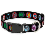 Plastic Clip Collar - 9-Avenger Icons Black/Multi Color