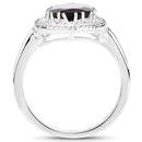 3.94 Carat Genuine Garnet & White Topaz .925 Sterling Silver Ring