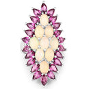 8.37 Carat Genuine Opal & Rhodolite .925 Sterling Silver Ring