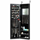 Full Length Mirror Jewelry Cabinet with Ring Slots and Necklace Hooks