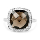 3.96 Carat Genuine Smoky Quartz .925 Sterling Silver Ring