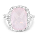 5.80 Carat Genuine Rose Quartz .925 Sterling Silver Ring