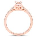 0.70 Carat Genuine Morganite .925 Sterling Silver Ring