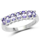 1.19 Carat Genuine Tanzanite .925 Sterling Silver Ring