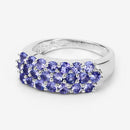 1.54 Carat Genuine Tanzanite .925 Sterling Silver Ring