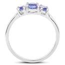 1.41 Carat Genuine Tanzanite .925 Sterling Silver Ring