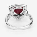3.25 Carat Dyed Ruby and White Topaz .925 Sterling Silver Ring