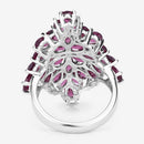 7.52 Carat Genuine Rhodolite .925 Sterling Silver Ring