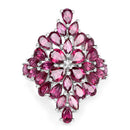 7.52 Carat Genuine Rhodolite .925 Sterling Silver Ring